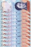 VENEZUELA lot 10 buc. X 2 bolivares 27 decembrie 2012 UNC!!!