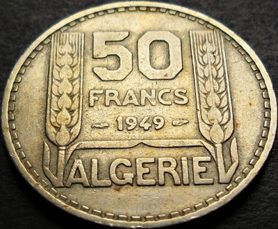 Moneda exotica 50 FRANCI - ALGERIA, anul 1949 * cod 1660 - COLONIE FRANCEZA! foto