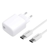 Cumpara ieftin Incarcator de retea GoGEN ACHPD 120, 20W/3A, cablu USB-C/USB-C, 1 metru, alb