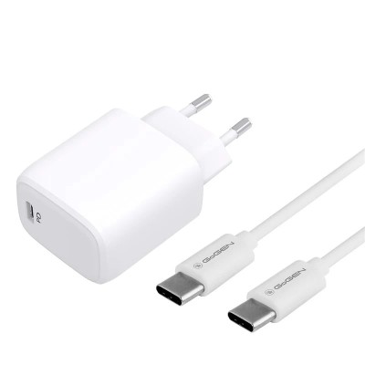 Incarcator de retea GoGEN ACHPD 120, 20W/3A, cablu USB-C/USB-C, 1 metru, alb foto