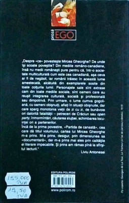 Mircea Gheorghe - Partida de canasta foto