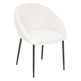 Scaun Atmosphera Seliso cu sezut din chenille, cadru din otel, 60x57x81 cm, bej Household NewTrend