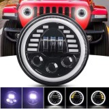 LED Far Lumina Lampa 178mm/7inch 75W Hi/Low/DRL/Indicator Halo Intermitente Moto 4x4 AWD 4WD 12V 24V