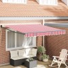 Gossi markiza retractabila automata dungi rosii si albe 350x250 cm