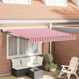 Gossi markiza retractabila automata dungi rosii si albe 350x250 cm