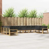 vidaXL Set de canapele de exterior cu pernă 10 pcs Alb și antracit 3387111