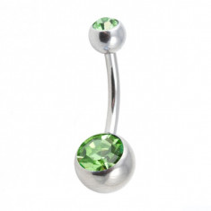 Piercing Navel inox - pentru buric - culoare verde foto