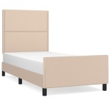 Cumpara ieftin Cadru de pat cu tablie, cappuccino, 90x190 cm, piele ecologica