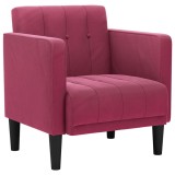 Cumpara ieftin Canapea Scaun cu cotiere, vin rosu, 53 cm, catifea