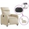 Fotoliu rabatabil electric, crem, material textil - 6