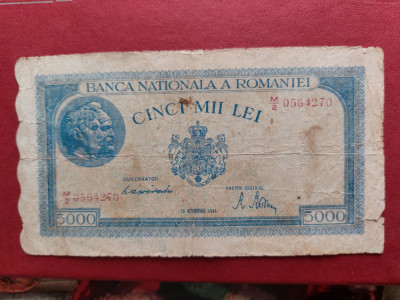 Bancnota 5000 lei 1944 Romania foto