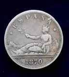Moneda de argint - 2 Pesetas 1870, Spania - B 2137