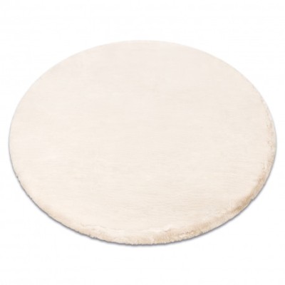 Covor modern de spălat TEDDY NEW sand 52 cerc shaggy bej, foarte gros, cerc 120 cm foto
