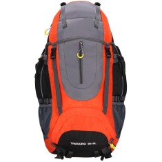 Rucsac tactic militar pentru drumetie, cu husa de ploaie, 70 litri, 25 kg, 68x35x20 cm, gri portocaliu Household NewTrend