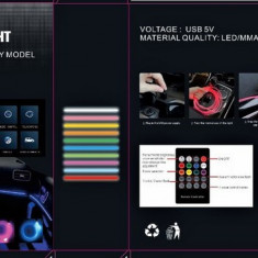 Fir neon cu LED RGB conectare mufa USB si telecomanda 6 metri Cod:FIR-RGB1-6TL
