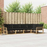 vidaXL Set de canapele de exterior cu pernă 5 pcs Alb și negru 3388686