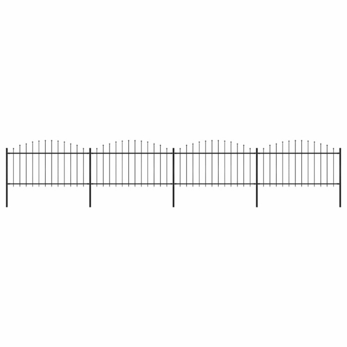 vidaXL Gard de grădină cu v&acirc;rf tip suliță din oțel 714,5x150 cm, negru 277733