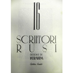 16 SCRIITORI RUSI , MAPA CU DESENE de PERAHIM , 1947