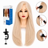 Manechin coafură profesional Jessica cu păr natural 60 cm cu stativ