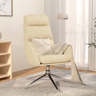 Scaun de relaxare, crem, material textil foto