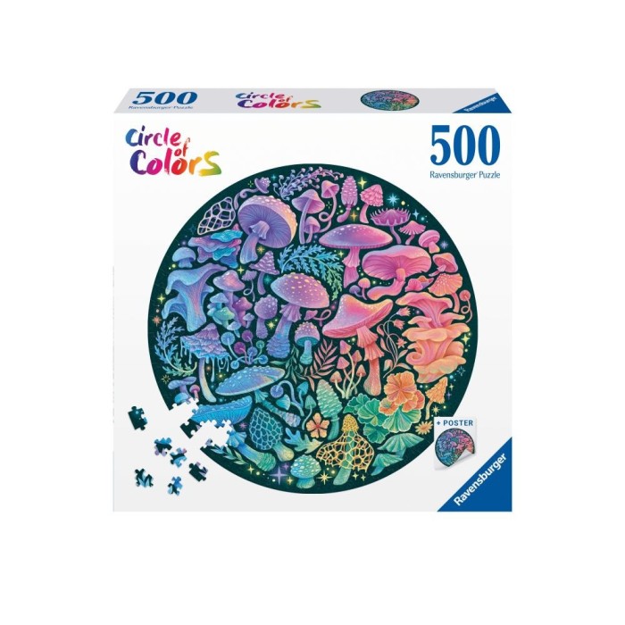 Ravensburger - Puzzle cerc ciuperci 500 piese