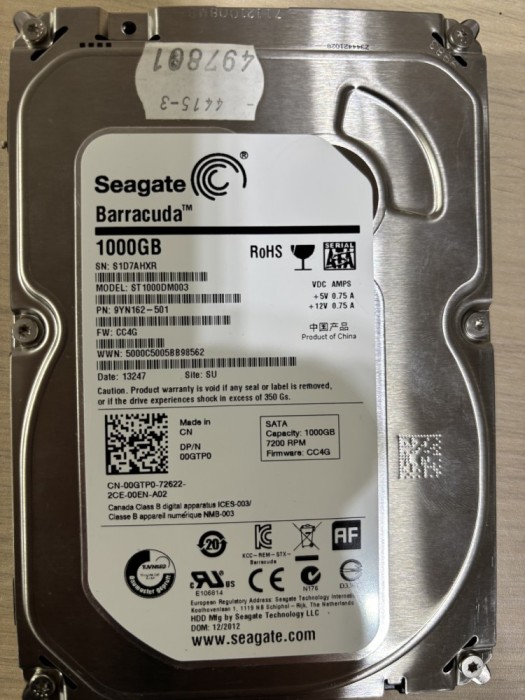 Hard Disk 1TB Seagate HDD ST1000DM003 SATA3 6GB/S 64MB Cache 7200 Rpm