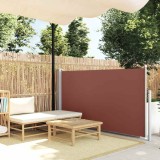 Cumpara ieftin Copertină laterală retractabilă de terasă, maro, 120 x 500 cm