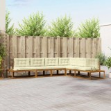 vidaXL Set de canapele de exterior 6 Bucată Natural și Crem 3368143