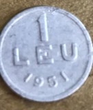 MNDRO0001 Monedă 1 Leu 1951 - Republica Populară Rom&acirc;nă (RPR) - Colecție