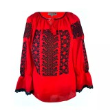 Cumpara ieftin Bluza Tip Ie Rosie cu Motiv Geometric Negru - BMG01