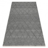 Covor din l&acirc;nă TAHAR 99001K antracit - buclă ȚESUTĂ M&Acirc;NĂ, Romburi, boho, 200x290 cm