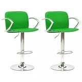 Cumpara ieftin Scaune de bar , 2 buc., verde, piele ecologică