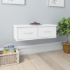 vidaXL Raft Perete cu Sertar Alb 60x26x18.5cm Lemn, Montare pe Perete, Depozitare, Design Modern
