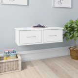 vidaXL Raft Perete cu Sertar Alb 60x26x18.5cm Lemn, Montare pe Perete, Depozitare, Design Modern