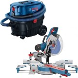 Bosch GCM 12 SDE + GAS 12-25 PL - Fierastrau circular stationar 1800 W 305x30 mm + Aspirator umed-uscat 1250 W 200 mbar 25 l priza scule electrice