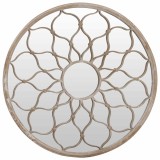 Cumpara ieftin Oglinda de gradina rotunda, nisipiu, 40x3 cm, fier, uz exterior