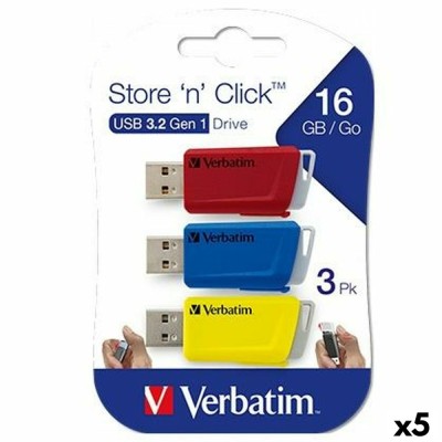 Memorie USB Verbatim STORE&amp;acute;N&amp;acute;CLICK Multicolor 16 GB 3 Piese (5 Unități) foto