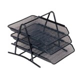 Set 3 tăvițe metalice pentru documente negru