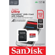 Card de memorie SANDISK Ultra microSDXC, 512GB, 150MB/s, clasa 10/U1/A1, UHS-I, adaptor foto