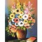 Tablou pictat manual, Vaza cu anemone si carte, 50x35cm ulei pe panza, Constantin Feraru