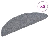 Cumpara ieftin Covorașe pentru scări autoadezive, 5 buc., 56x17x3 cm, gri deschis, semirotunde
