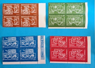 TIMBRE ROMANIA LP541/1962-Cosmonautica in slujba pacii - Bloc de 4 -MNH foto