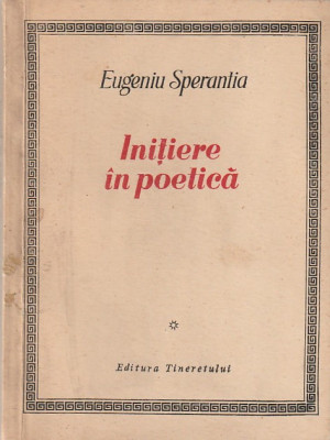 EUGENIU SPERANTIA - INITIERE IN POETICA foto