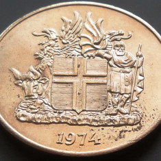 Moneda 10 KRONUR / COROANE - ISLANDA, anul 1974 *cod 118 A = A.UNC