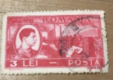 (FAV) Timbre Regele Mihai 3 lei Resita, Stampilat