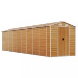 Cumpara ieftin Sopron de gradina, maro deschis, 191x810x198 cm otel galvanizat