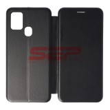 Husa Flip Cover Samsung Galaxy A21s, Piele Ecologica, Protectie Completa 360, Negru