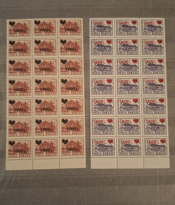 Romania MNH 1998 - Hoteluri si cabane (supratipar &quot;inimioara&quot;) - LP 1457 X21