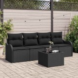 VidaXL Set de canapele pentru grădină 5 pcs Negru 55 x 55 x 37 cm