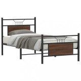 VidaXL Cadru pat fără saltea stejar maro, 90x200 cm, lemn prelucrat
